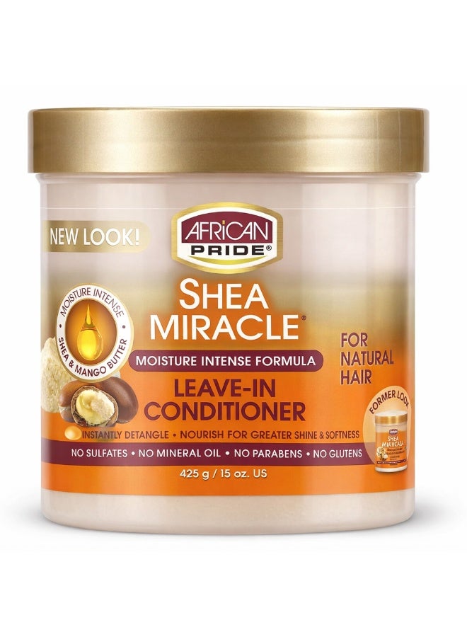 African Pride Shea Miracle Leave-In Conditioner 15 Oz (425g) – Moisture Intense Formula | Shea & Mango Butter | Deep Nourishing Hair Treatmenthea Butter Miracle Leave-In Conditioner 425g – Deep Moisture, Softness & Hair Strengthening Care - Image 1
